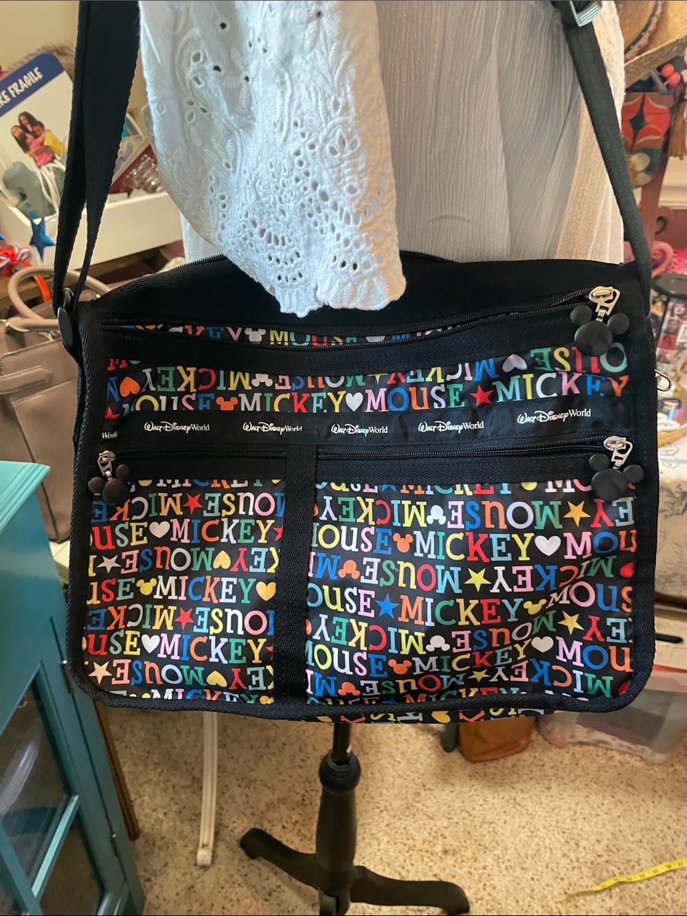 Disney Mickey Mouse Black Crossbody Bag Walt Disney